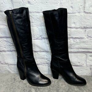 Aldo Black Leather Tall Boots